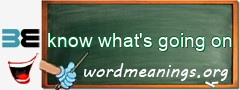 WordMeaning blackboard for know what's going on